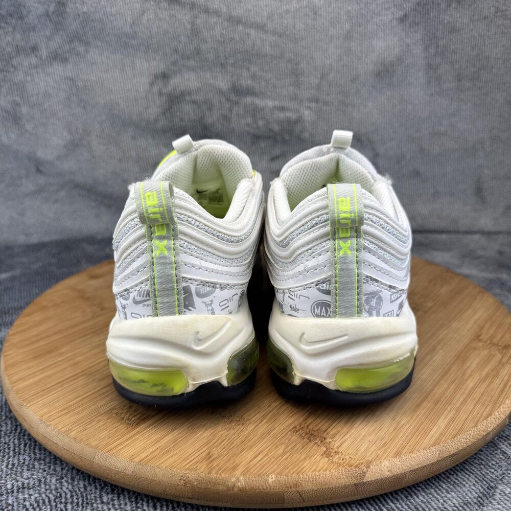 Nike Air Max 97 Shoes Youth Size 7Y White Volt Logo Print GS 921522-108 Running - Picture 4 of 10